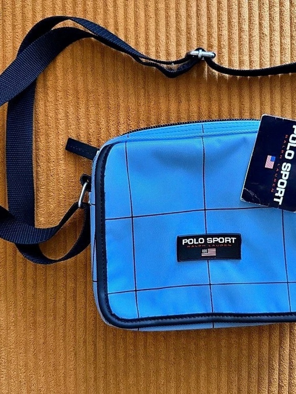 Polo Sport Blue Checkered Crossbody Bag NWT